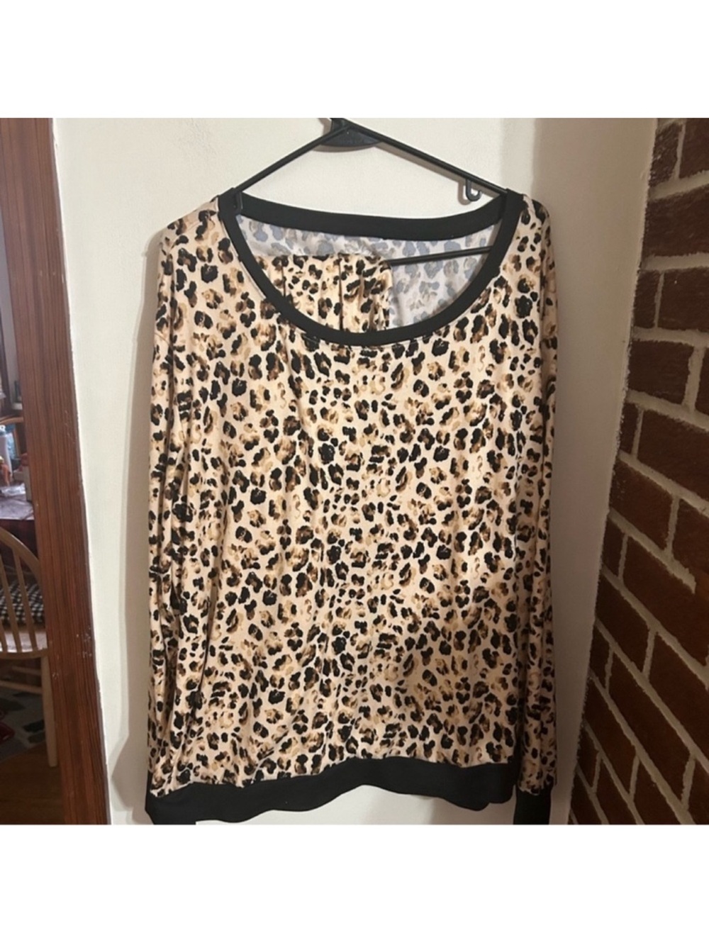 Rene Rofe Size 2x Leopard Print Two Piece Shirt Pants Pajamas